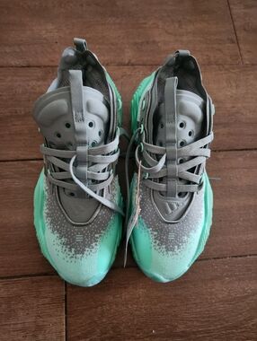 Adidas Kids Mint & Gray Athletic Sneakers - Lightweight Comfort